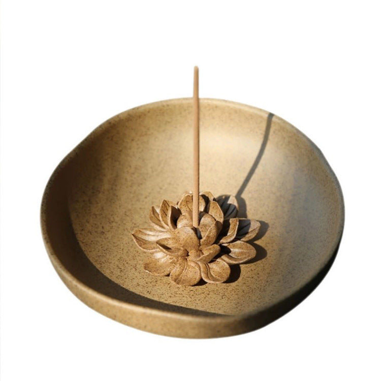 Coarse Clay Disk Incense Inserted Ceramic Ornaments