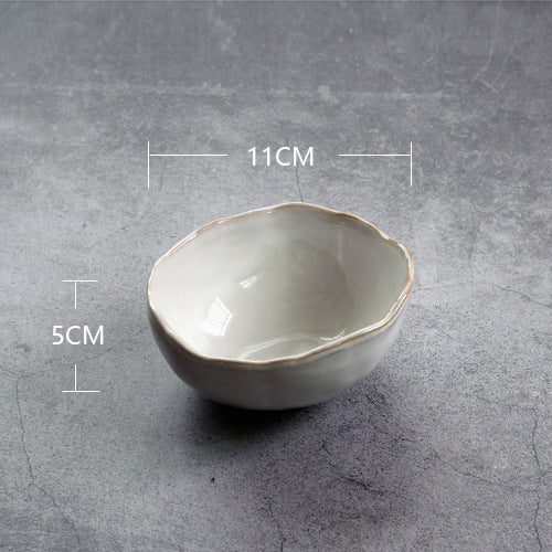 Irregular ceramic bowl dinner plate