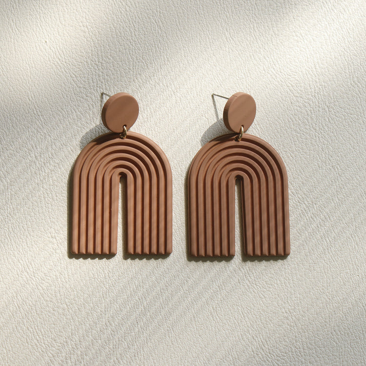 Simple Girl Exaggerated Long Three-dimensional Clay Acrylic Earrings