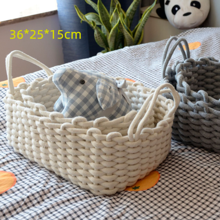 Storage Basket Sundries Storage Box Handmade Cotton Rope Storage Basket Homestay Furnishing Storage Shooting Storage Basket