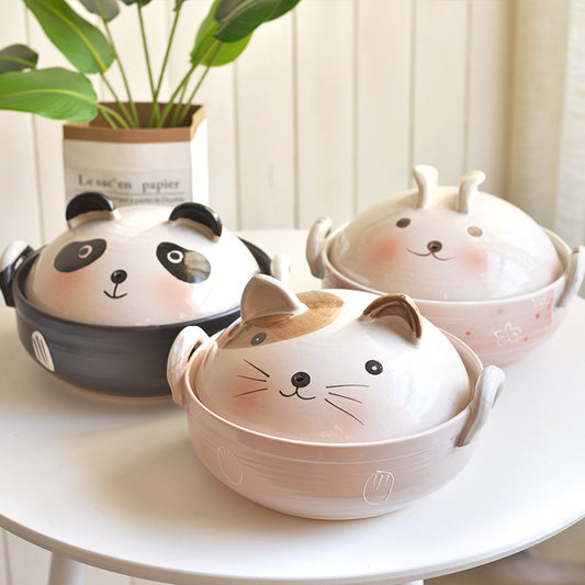 Pot stew pot household gas cartoon ceramic casserole