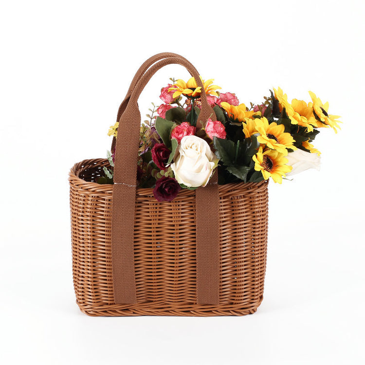 Portable rattan shopping bag