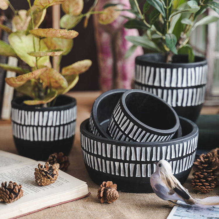 African element clay pot plant pot