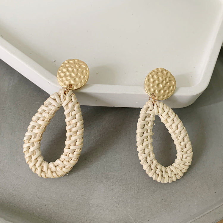 Multiple Style Handmade Rattan Vine Braid Weave Earrings