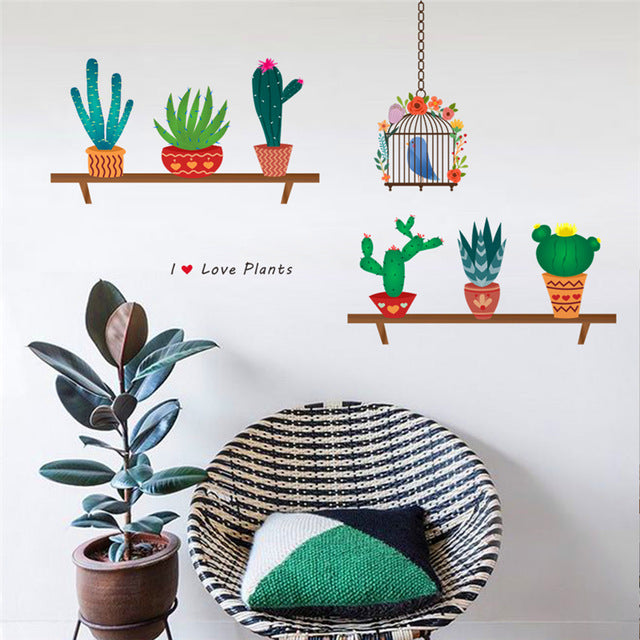 Cactus wall sticker