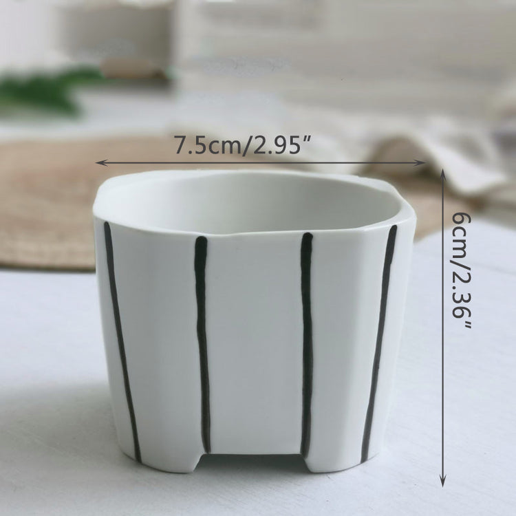 Japanese Simple Ceramic Succulent Flower Pot Green Plant Pot Container