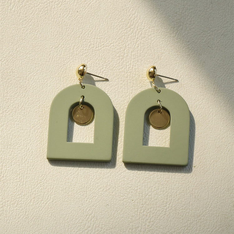 Ladies Fashion Clay Textured Acrylic Earrings