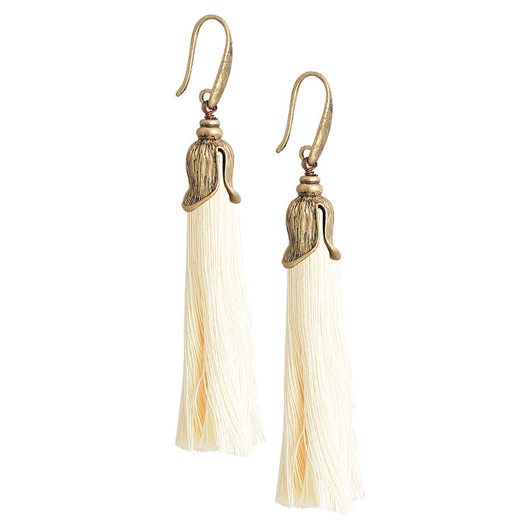 Retro simple long tassel earrings