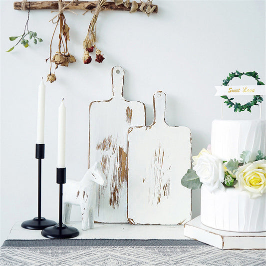 White wedding dessert table display props