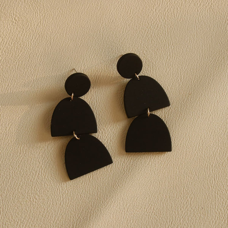 Clay Texture Acrylic Earrings European And American Long