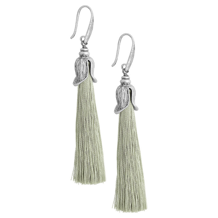 Retro simple long tassel earrings