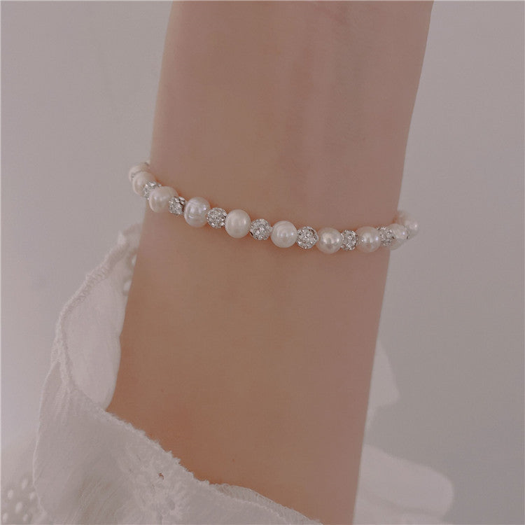 Freshwater Pearl Bracelet Laser Flash Interval Pearl Bracelet Adjustable