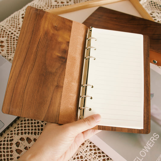 Walnut Loose-leaf Journal With Detachable