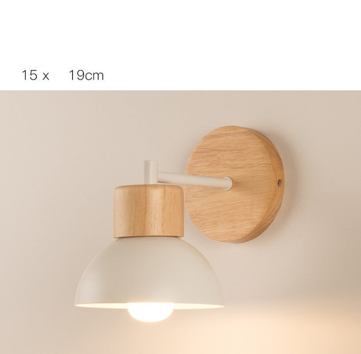 Simple Semi-circular Wood Wall Lamp Creative Personality Bird