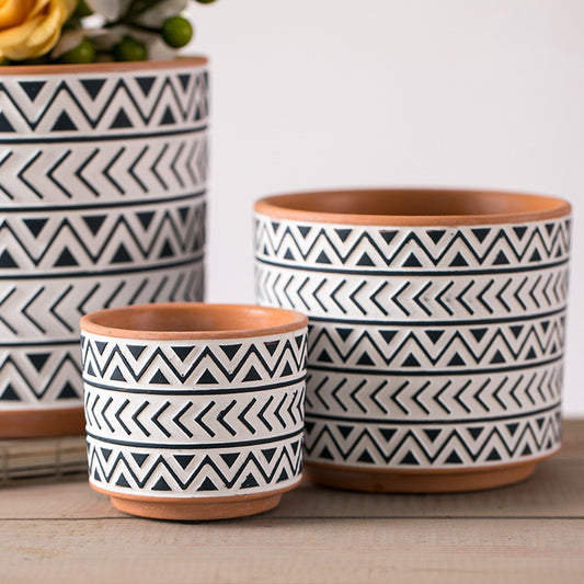 Ceramic  Flower Pots Nordic Style Geometric Flower Pots