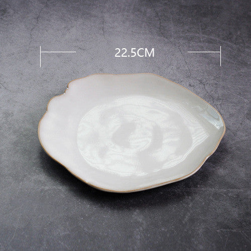 Irregular ceramic bowl dinner plate