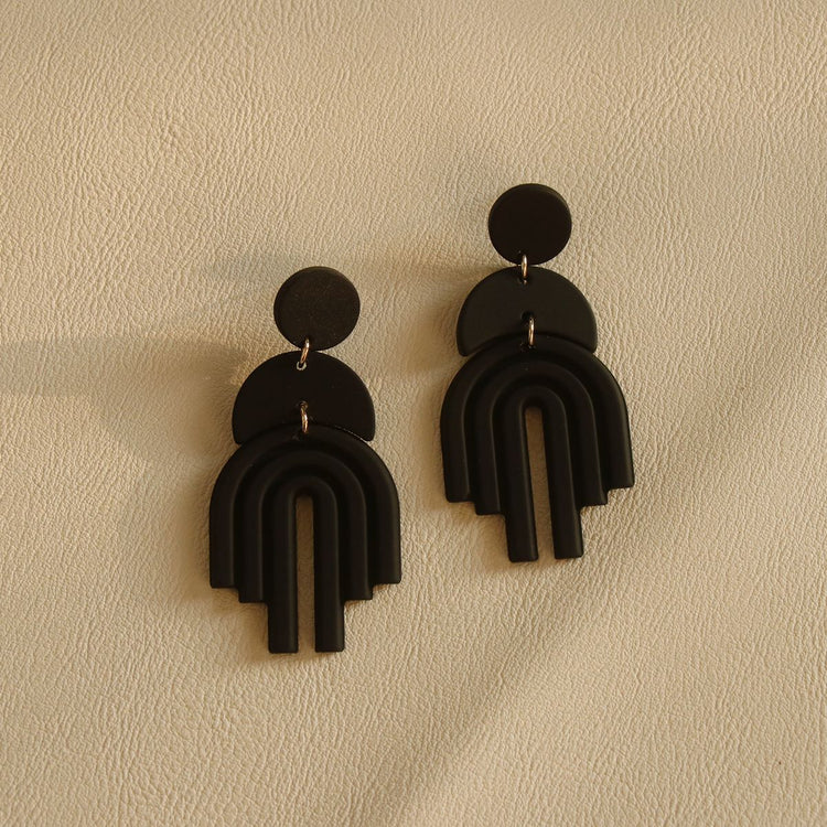 Clay Texture Acrylic Earrings European And American Long