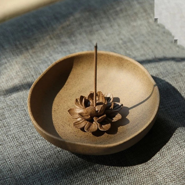 Coarse Clay Disk Incense Inserted Ceramic Ornaments