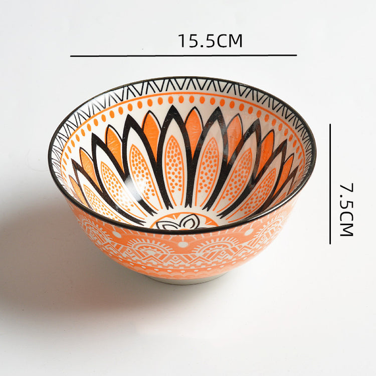 Household Japanese Underglaze Ceramic Rice Bowl