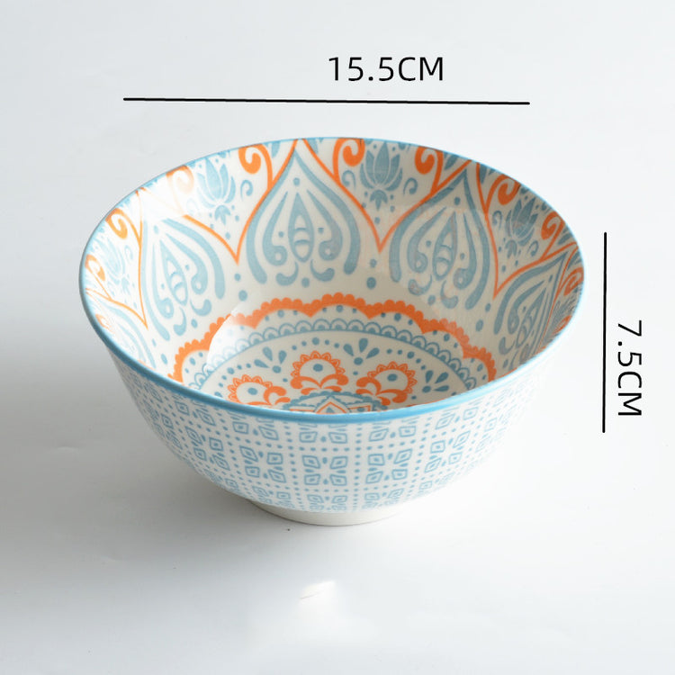 Household Japanese Underglaze Ceramic Rice Bowl