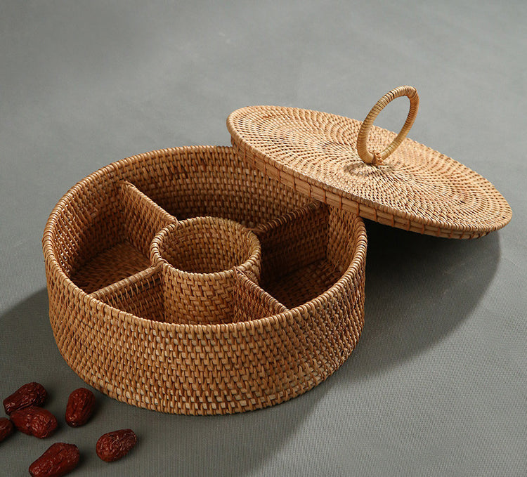 Rattan Storage With Multiple Compartments