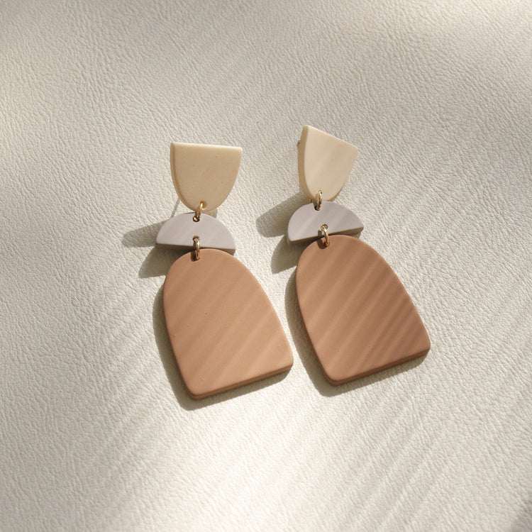 Simple Girl Exaggerated Long Three-dimensional Clay Acrylic Earrings