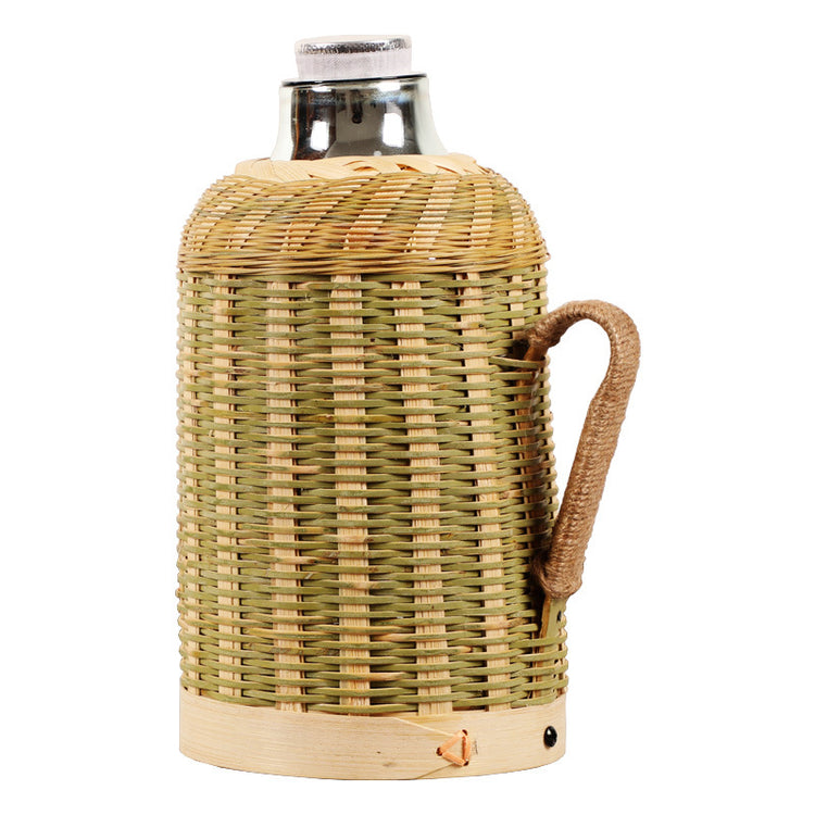 Bamboo woven hot water bottle