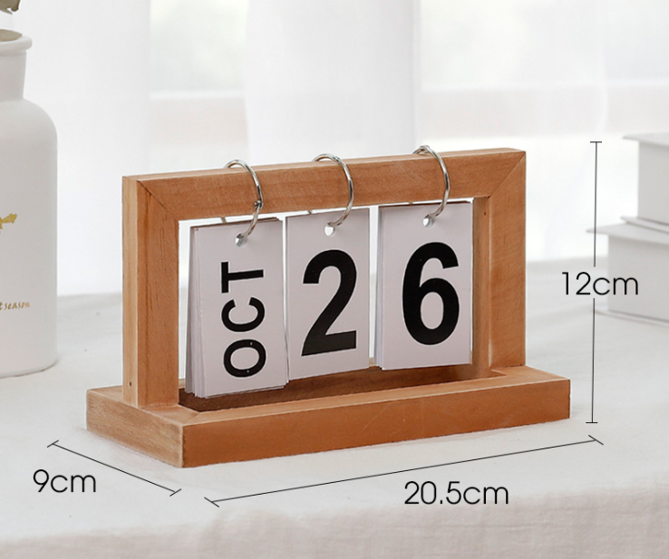 Countdown Small Calendar Creative Diy Wooden Flip Table Calendar Desk Calendar