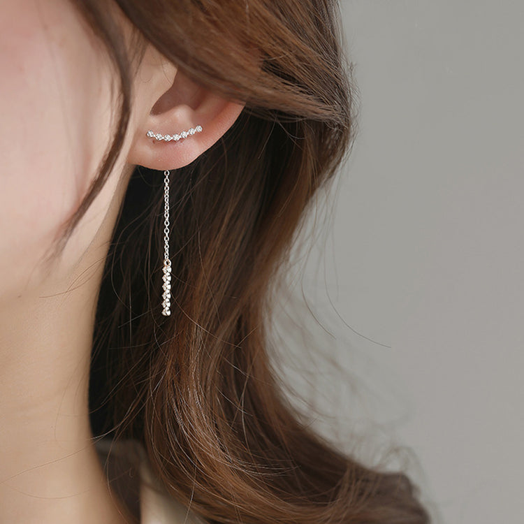 Zircon Tassel Pendant Earrings