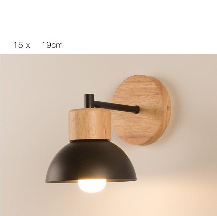 Simple Semi-circular Wood Wall Lamp Creative Personality Bird