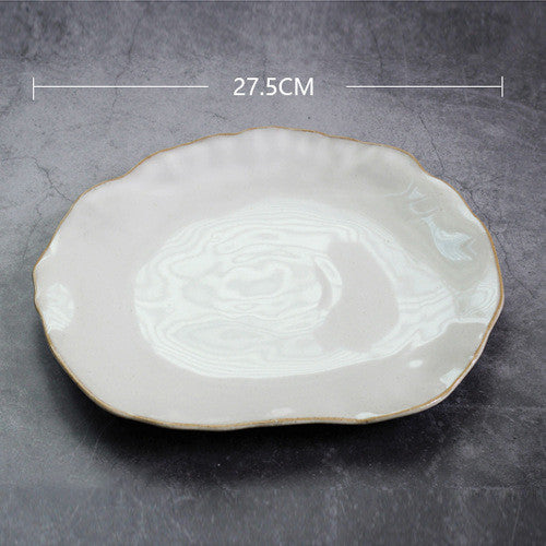 Irregular ceramic bowl dinner plate