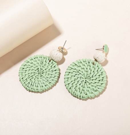 Ins Holiday Net Red Wind Rattan Earrings Female Spring And Summer