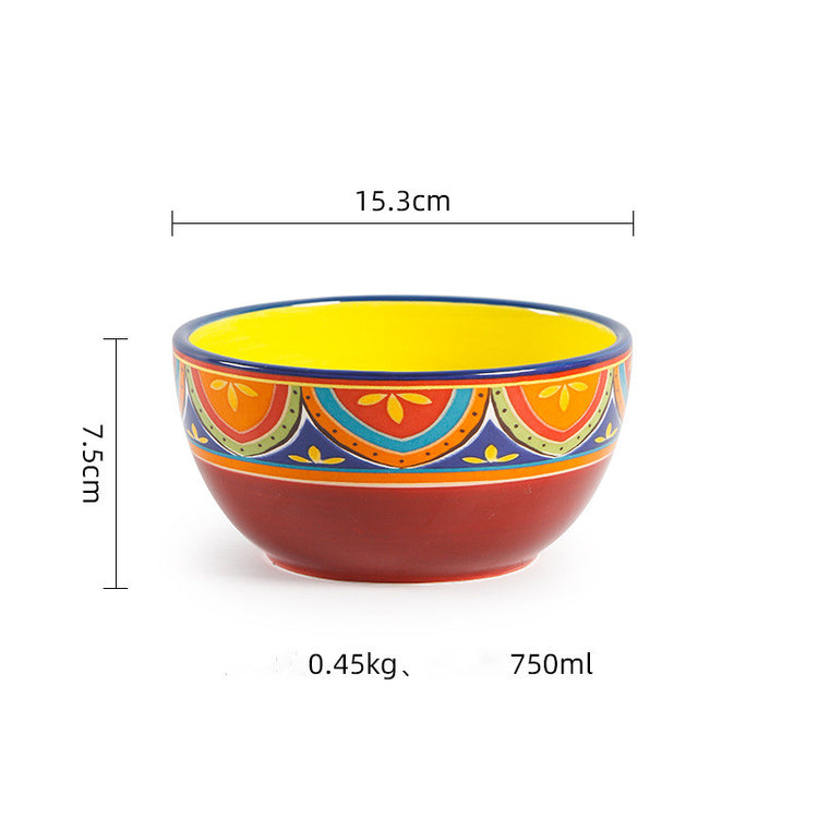 Ceramic Salad Pots And Bowls Hand-painted Western Dishes