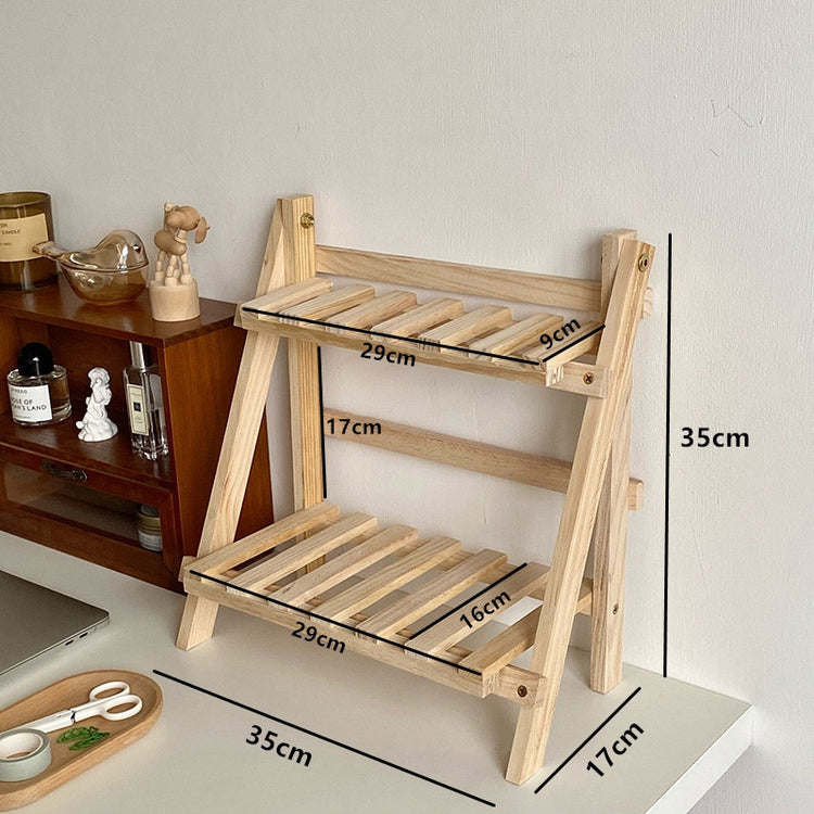 Ins Korean Log Storage Rack Table Decoration Finishing Storage