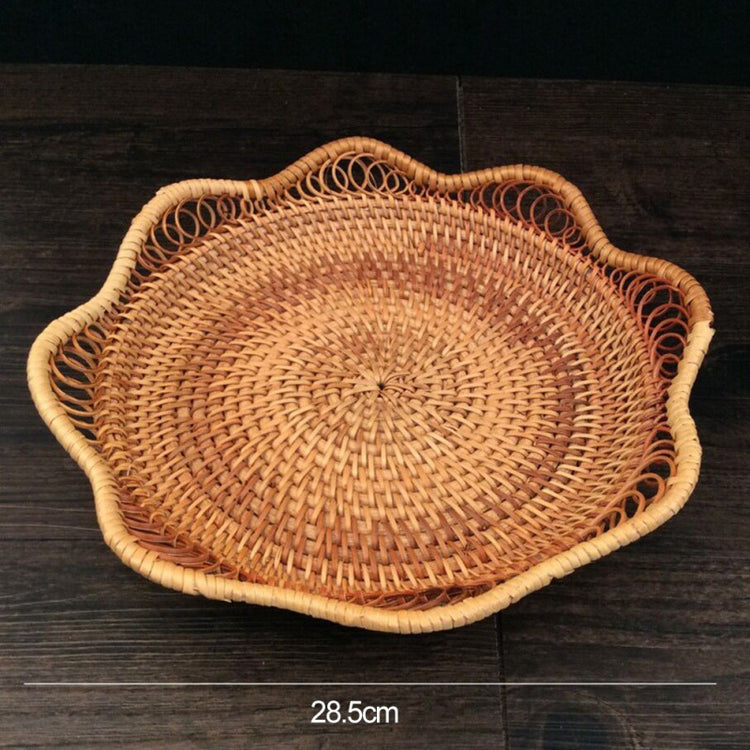 Hand-Woven Rattan Fruit Plate Fruit Bowl Rattan Art