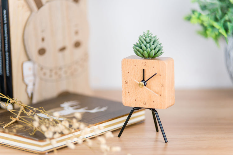 Wooden simple iron clock