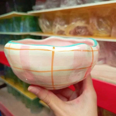 Home Creative Hand Kneading Irregular Ceramic Bowl