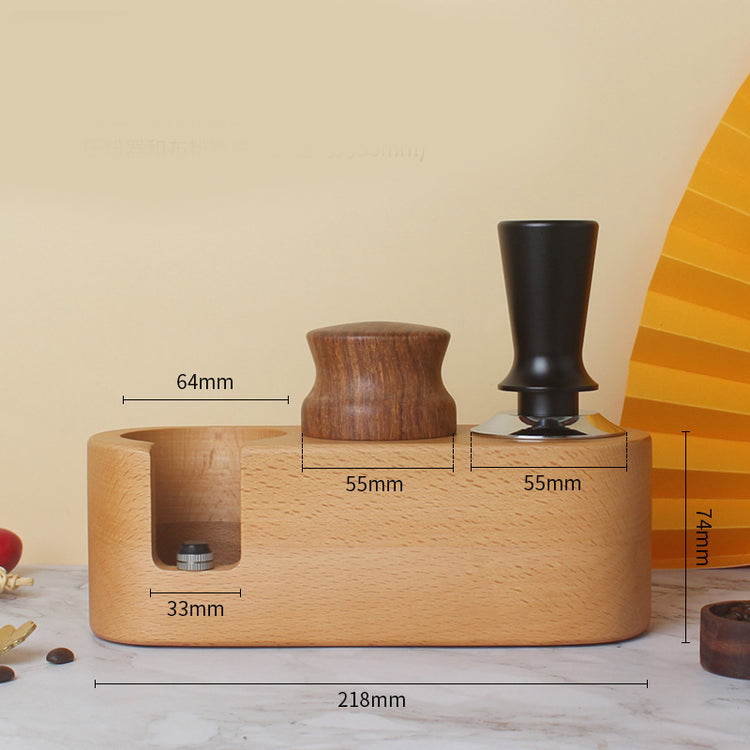 Household Simple Wooden Coffee Powder Seat Set