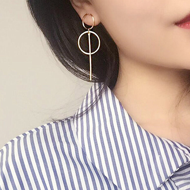 Gold Metal Tassel Earrings