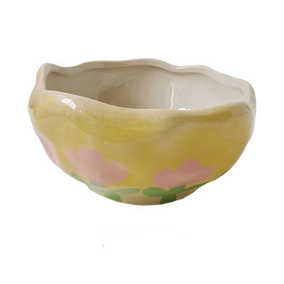 Home Creative Hand Kneading Irregular Ceramic Bowl