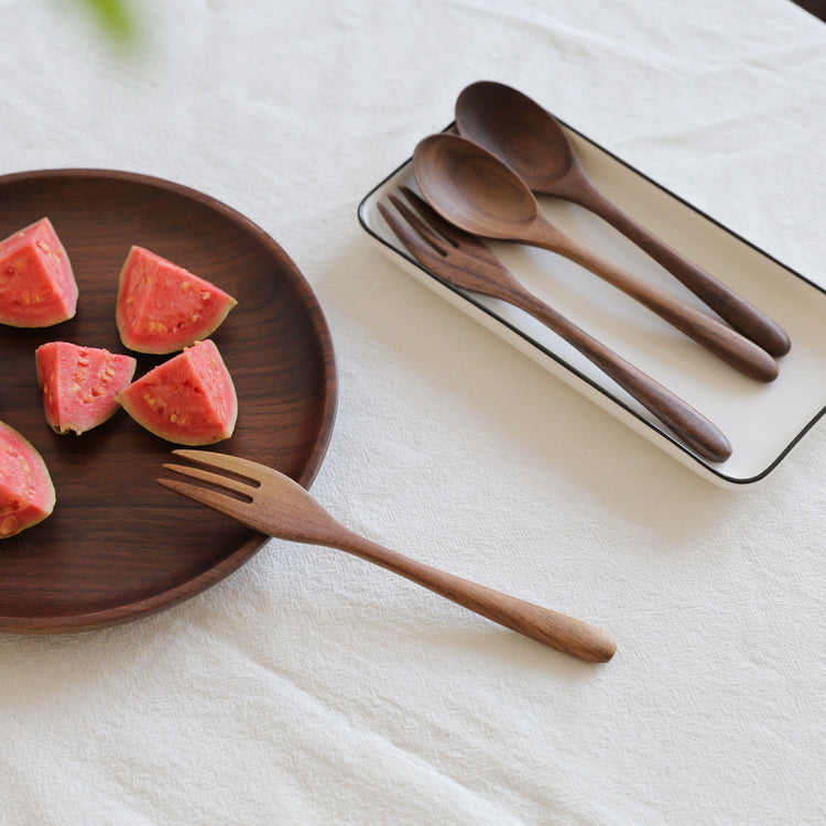 Black Walnut Spoon Japanese Style Solid Wood Fork