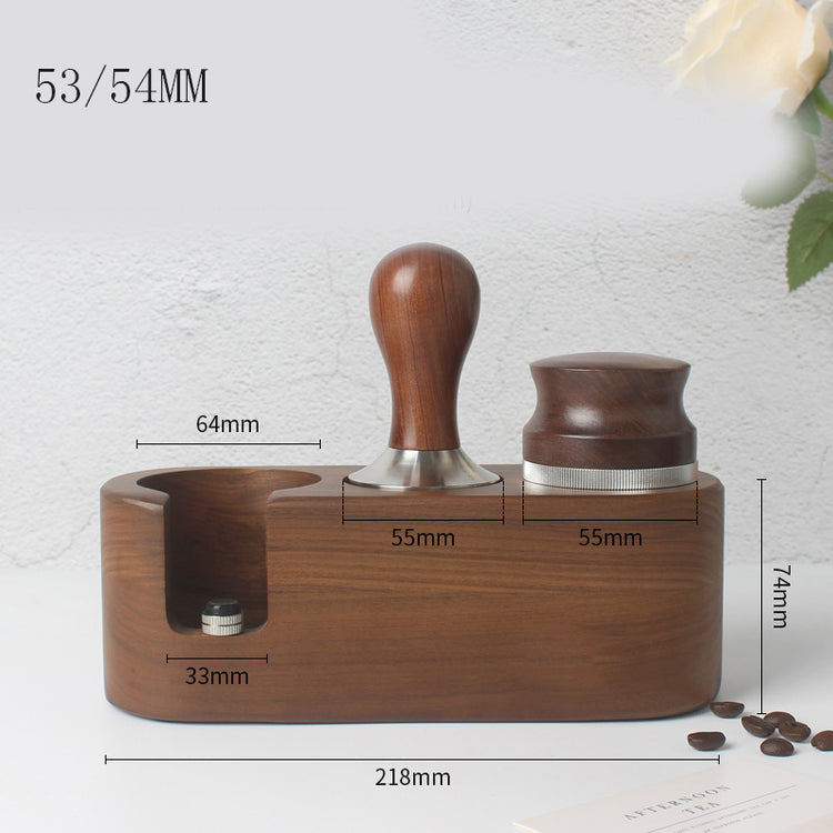 Household Simple Wooden Coffee Powder Seat Set