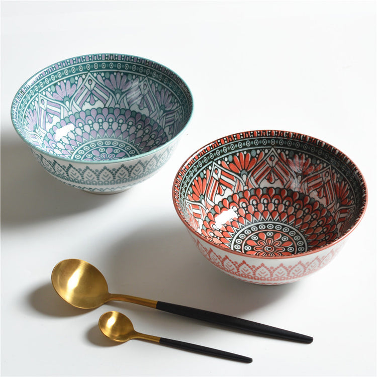 Household Japanese Underglaze Ceramic Rice Bowl