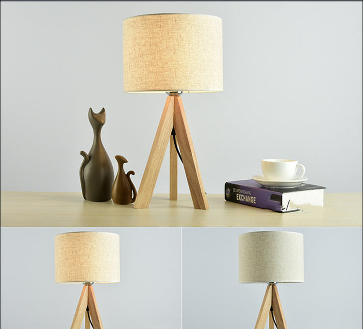 Wooden Bedroom Bedside Decoration Small Table Lamp