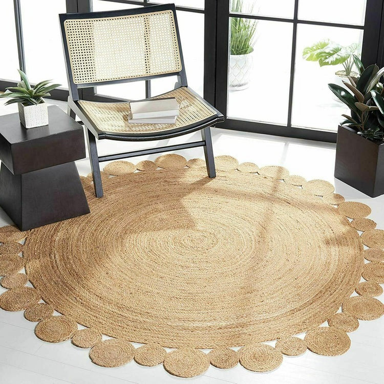 Water Reed Water Grass Nordic Hand-Woven Round Jute Carpet