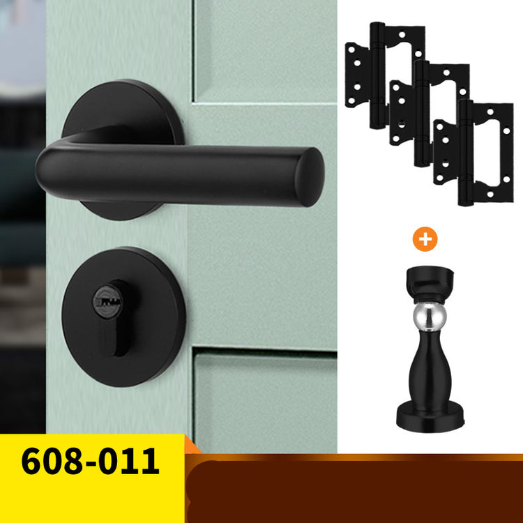 American Black Bathroom Solid Wood Door Handle