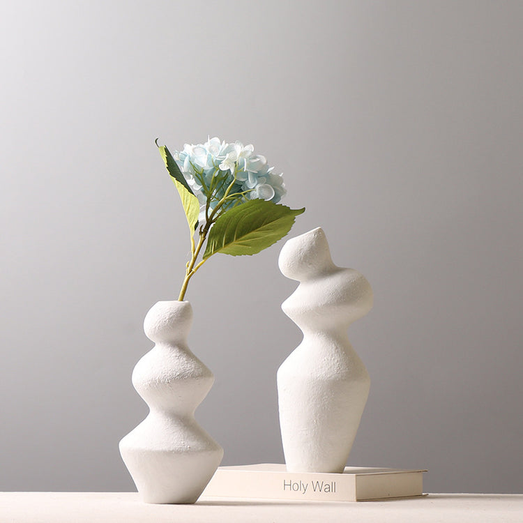 Simple And Modern Irregularly Stacked Ceramic Vases Living Room Flower Arrangement Decorations