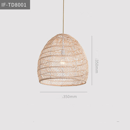 Art Japanese Zen Rattan Chandelier