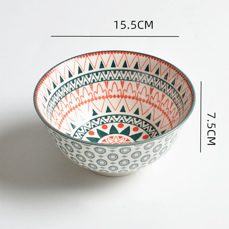 Household Japanese Underglaze Ceramic Rice Bowl