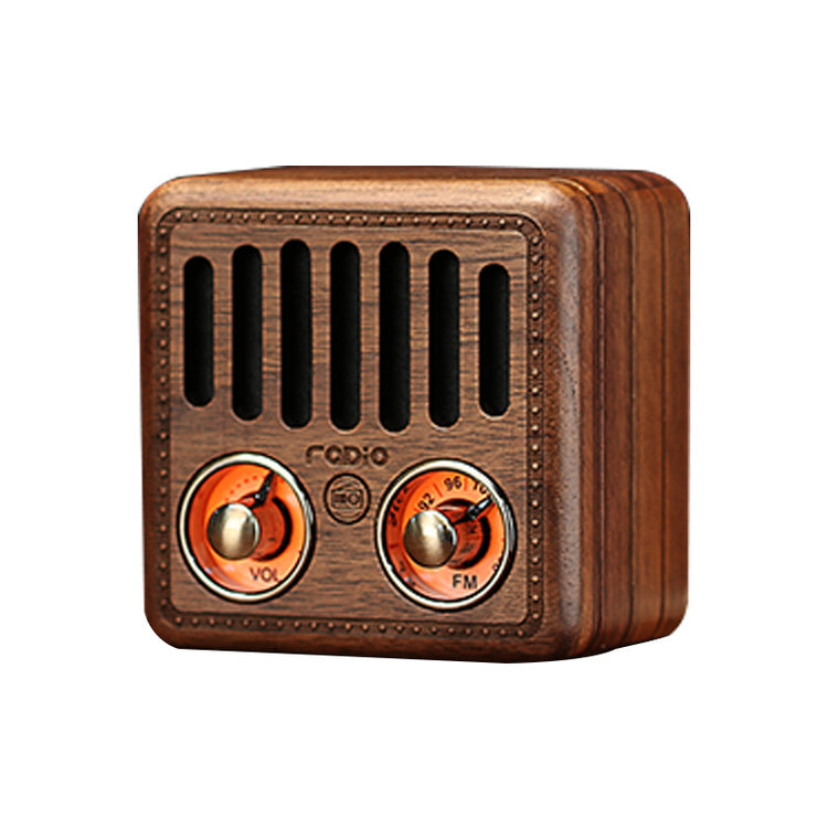 Wooden Bluetooth Speakers Retro Solid Wooden Audio With Radio Card